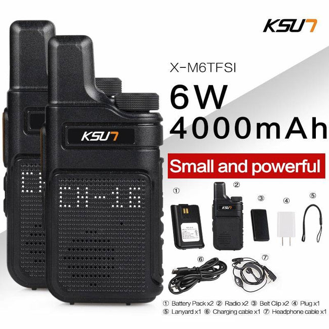 Walkie Talkie Portable Mini Communication Radio Profesional Talkie Walkies Two Way Radio Transceiver KSUT M6 Quality - TheWellBeing4All