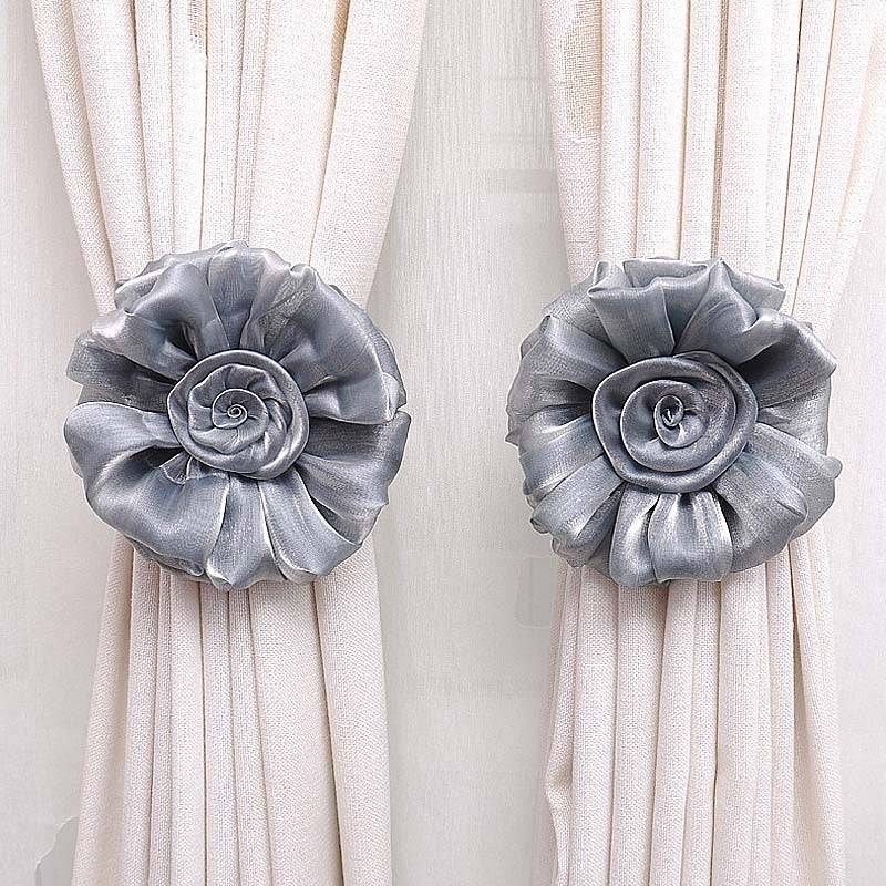 European Peony Flower Curtain Tieback Strap Curtain Holder Peony Flower Curtain Clip-on Tie Backs Curtain - TheWellBeing4All