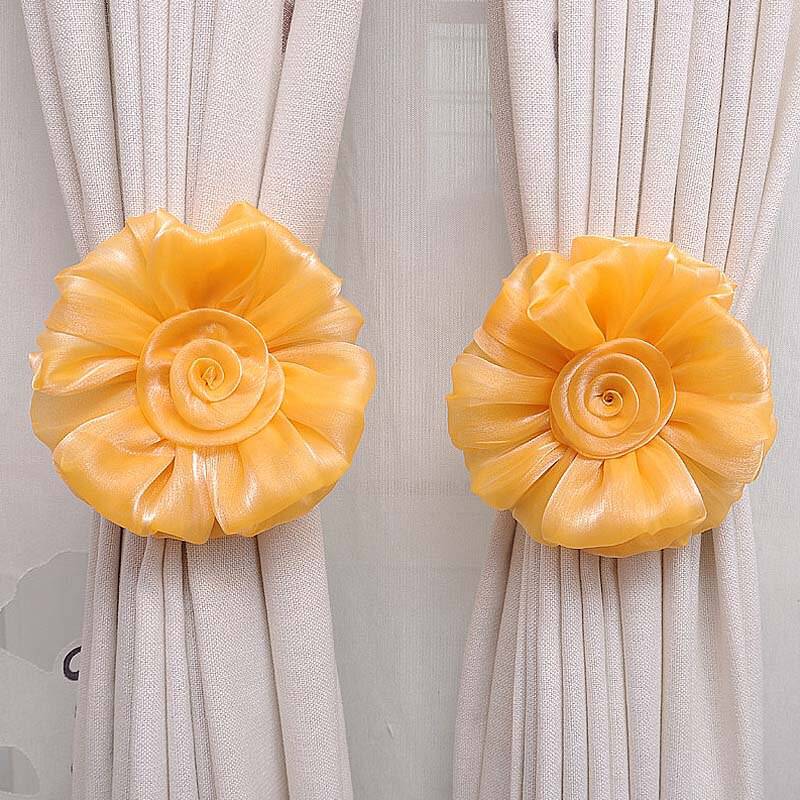 European Peony Flower Curtain Tieback Strap Curtain Holder Peony Flower Curtain Clip-on Tie Backs Curtain - TheWellBeing4All