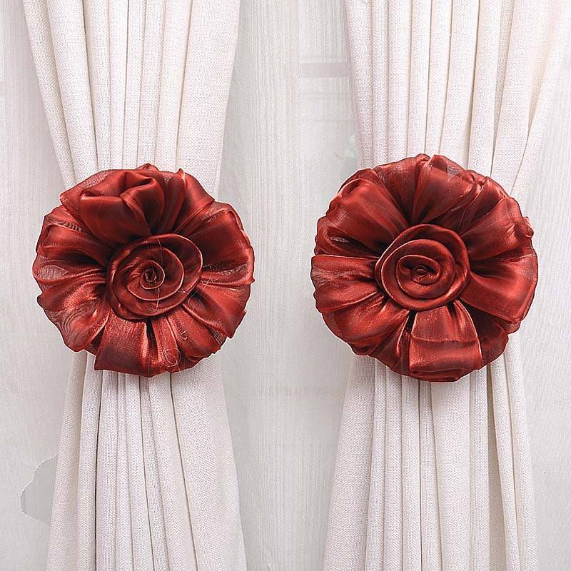 European Peony Flower Curtain Tieback Strap Curtain Holder Peony Flower Curtain Clip-on Tie Backs Curtain - TheWellBeing4All