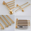 European Golden Aluminum Alloy Rotating Towel Rack Bathroom Rail Hanger Brass Towel Holder Swivel Bars L Wall Mounted 35cm - TheWellBeing4All