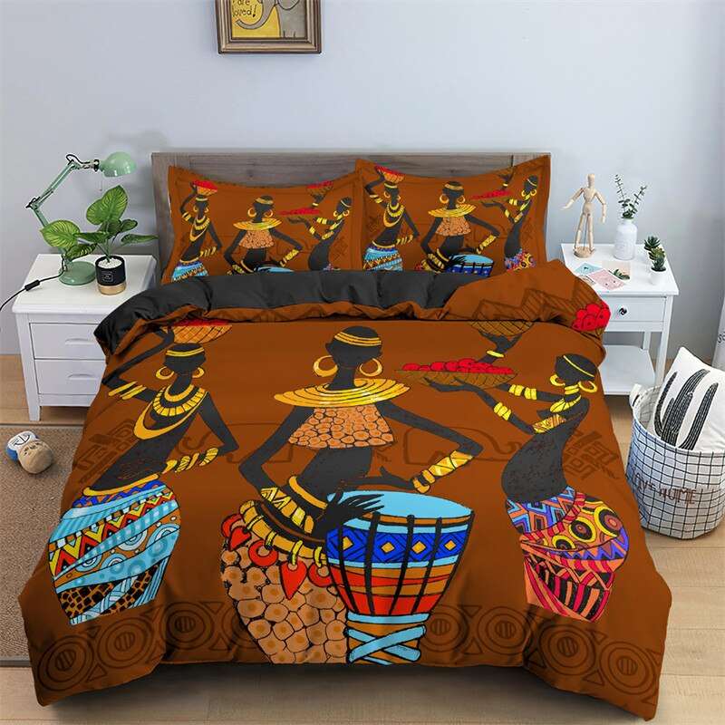 3D African Woman Theme Bedding Set - TheWellBeing4All