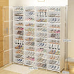 Fold Plastic Shoe Boxes Thickened Transparent Stackable Shoe Organizer - TheWellBeing4All