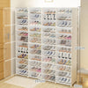 Fold Plastic Shoe Boxes Thickened Transparent Stackable Shoe Organizer - TheWellBeing4All