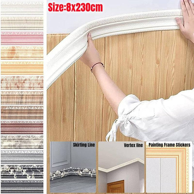 Self Adhesive Waterproof Baseboard Wall Sticker DIY Oil Diamond Painting Frame Stickers - TheWellBeing4All