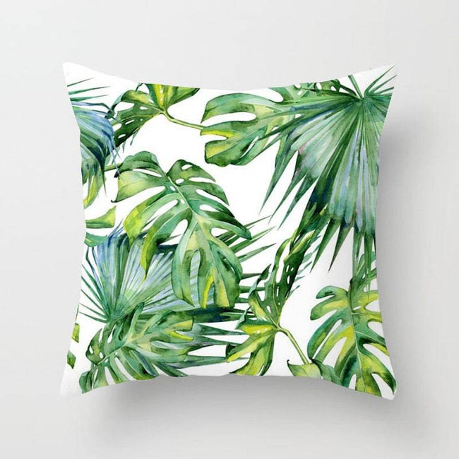 Tropical Leaf Cactus Monstera Cushion Cover 45*45cm Polyester Throw Pillows Sofa - TheWellBeing4All