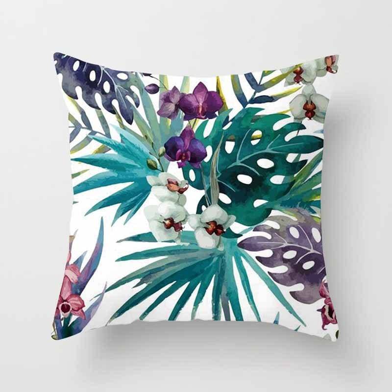 Tropical Leaf Cactus Monstera Cushion Cover 45*45cm Polyester Throw Pillows Sofa - TheWellBeing4All