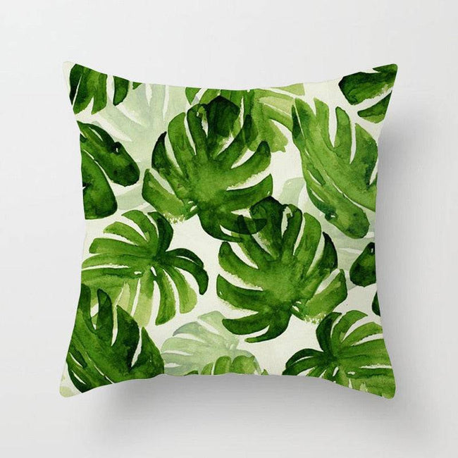 Tropical Leaf Cactus Monstera Cushion Cover 45*45cm Polyester Throw Pillows Sofa - TheWellBeing4All