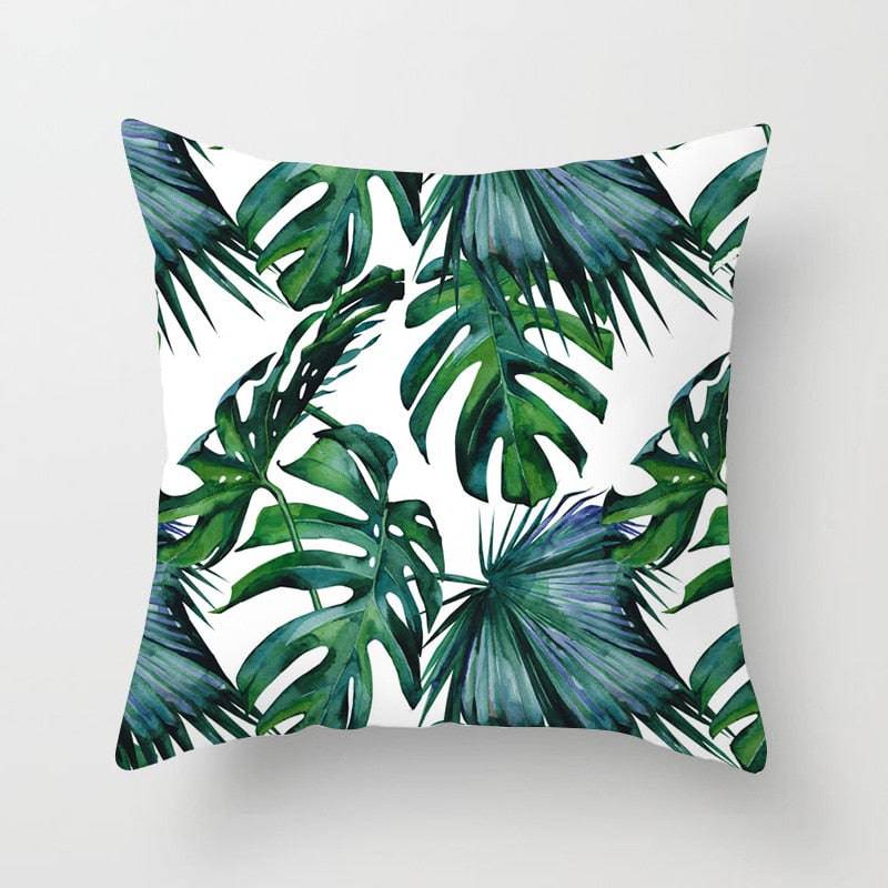 Tropical Leaf Cactus Monstera Cushion Cover 45*45cm Polyester Throw Pillows Sofa - TheWellBeing4All