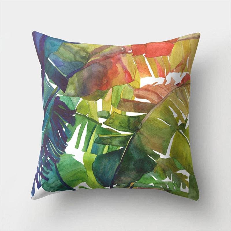 Tropical Leaf Cactus Monstera Cushion Cover 45*45cm Polyester Throw Pillows Sofa - TheWellBeing4All