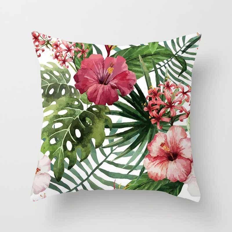 Tropical Leaf Cactus Monstera Cushion Cover 45*45cm Polyester Throw Pillows Sofa - TheWellBeing4All