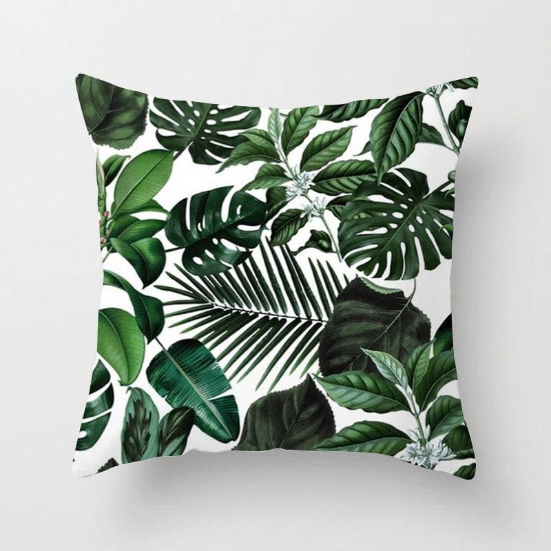 Tropical Leaf Cactus Monstera Cushion Cover 45*45cm Polyester Throw Pillows Sofa - TheWellBeing4All