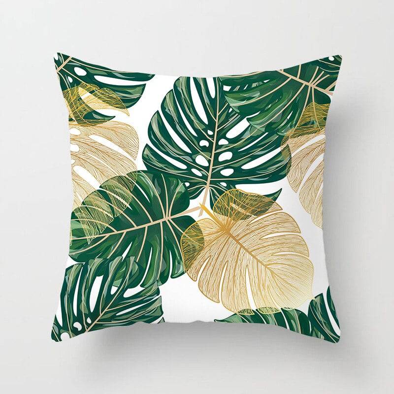 Tropical Leaf Cactus Monstera Cushion Cover 45*45cm Polyester Throw Pillows Sofa - TheWellBeing4All