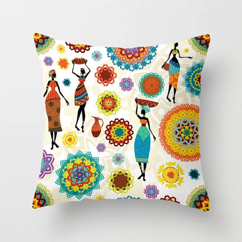 African Style Pattern Sofa Decorative Cushion Cover Pillow Pillowcase Polyester - TheWellBeing4All