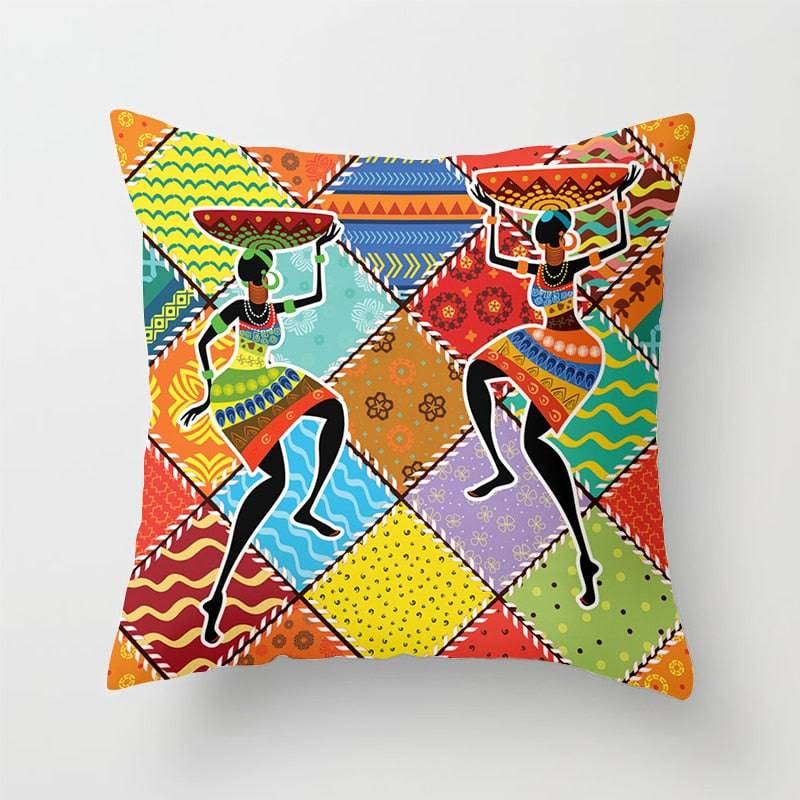 African Style Pattern Sofa Decorative Cushion Cover Pillow Pillowcase Polyester - TheWellBeing4All