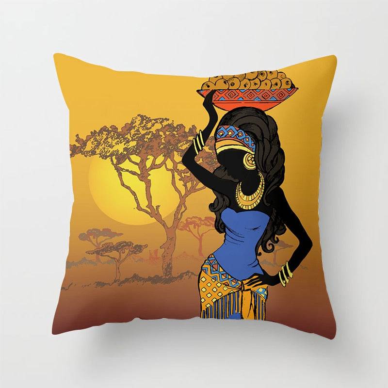 African Style Pattern Sofa Decorative Cushion Cover Pillow Pillowcase Polyester - TheWellBeing4All