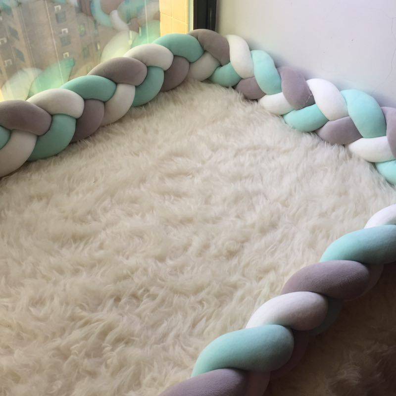 Baby Fried Dough Twist Braid Bed Surround Baby's Room Anti Fall Fence Hand Woven Anti-collision Strip - TheWellBeing4All