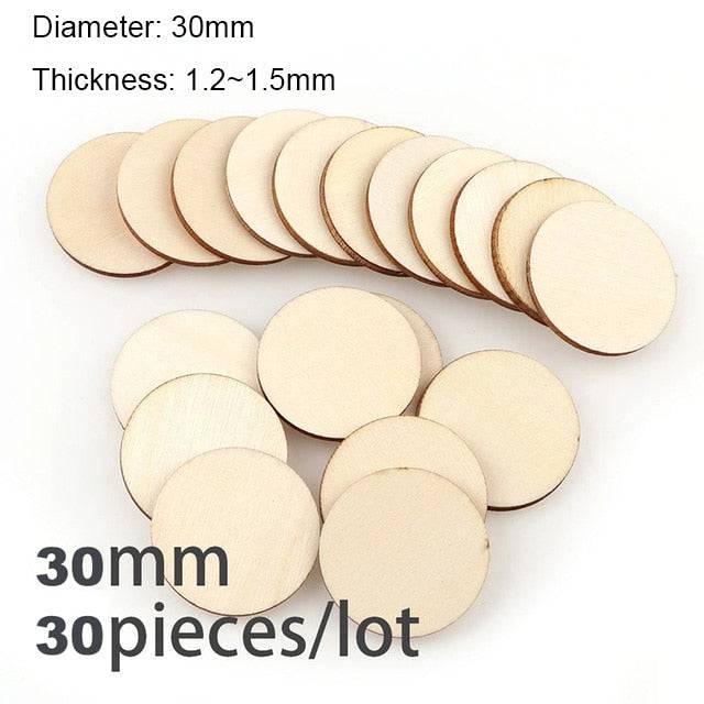 Diameter 1-10CM Natural Unfinished Round Wood Slices Circles Discs for DIY Craft kids Christmas Painting Toys Ornament Decor - TheWellBeing4All