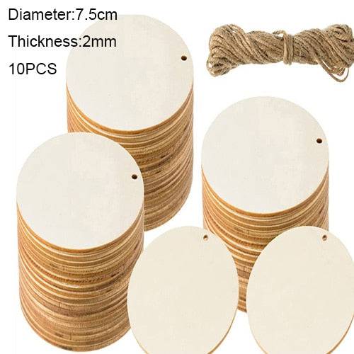 Diameter 1-10CM Natural Unfinished Round Wood Slices Circles Discs for DIY Craft kids Christmas Painting Toys Ornament Decor - TheWellBeing4All