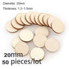 Diameter 1-10CM Natural Unfinished Round Wood Slices Circles Discs for DIY Craft kids Christmas Painting Toys Ornament Decor - TheWellBeing4All