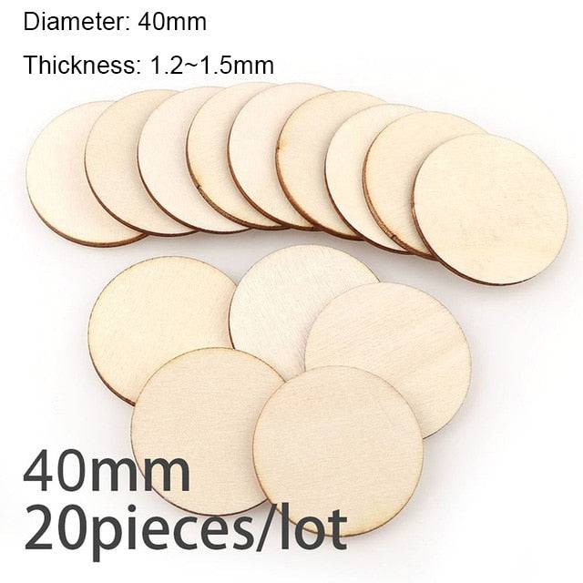 Diameter 1-10CM Natural Unfinished Round Wood Slices Circles Discs for DIY Craft kids Christmas Painting Toys Ornament Decor - TheWellBeing4All