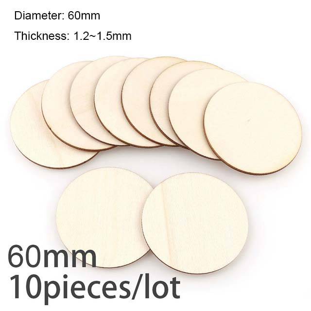 Diameter 1-10CM Natural Unfinished Round Wood Slices Circles Discs for DIY Craft kids Christmas Painting Toys Ornament Decor - TheWellBeing4All