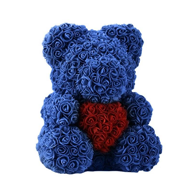 Rose Bear Heart Artificial Flower Rose Teddy Bear For Women Valentine Wedding Birthday Christmas 25/40cm - TheWellBeing4All