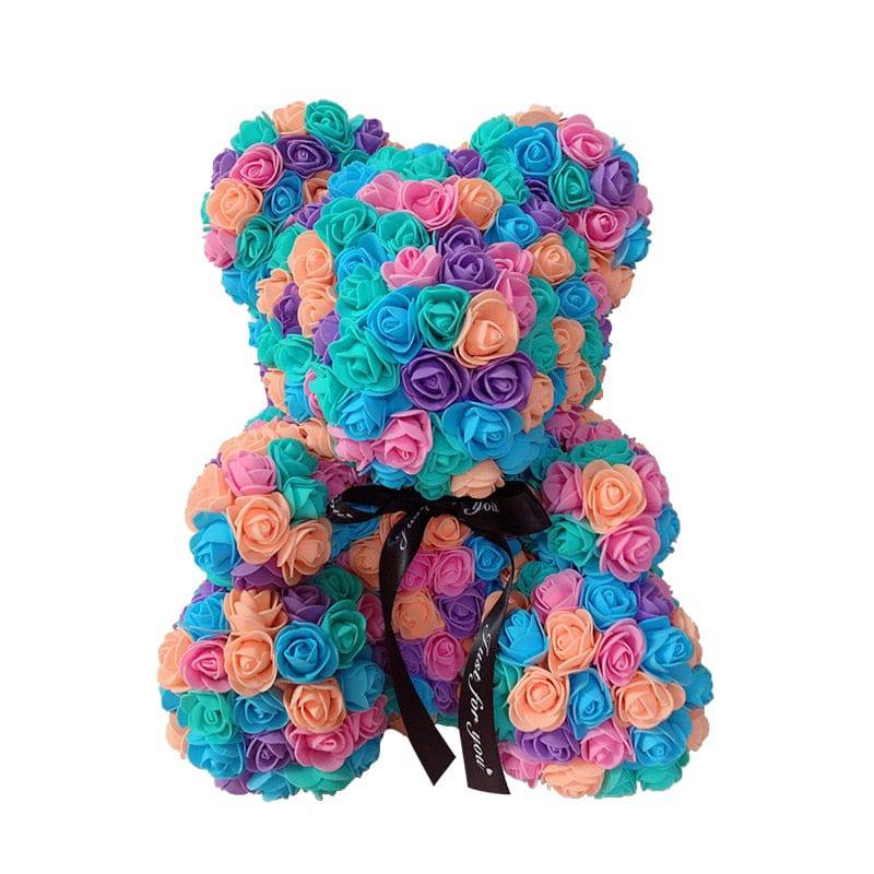 Rose Bear Heart Artificial Flower Rose Teddy Bear For Women Valentine Wedding Birthday Christmas 25/40cm - TheWellBeing4All