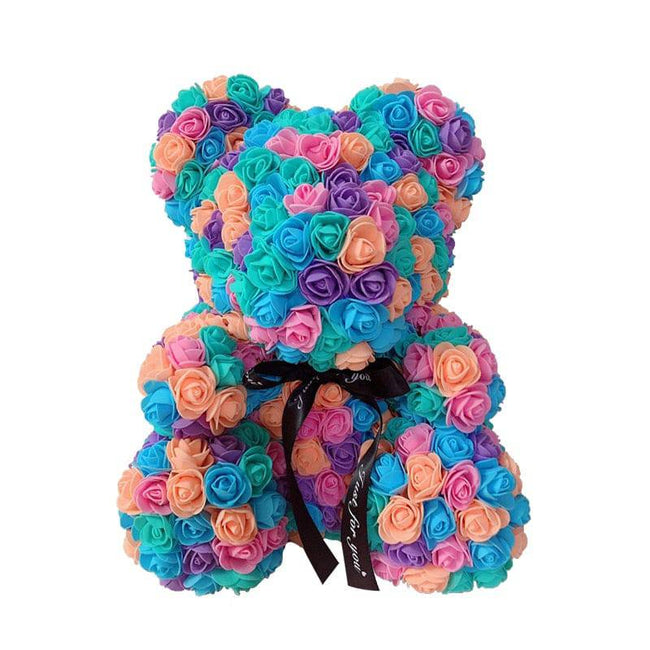 Rose Bear Heart Artificial Flower Rose Teddy Bear For Women Valentine Wedding Birthday Christmas 25/40cm - TheWellBeing4All