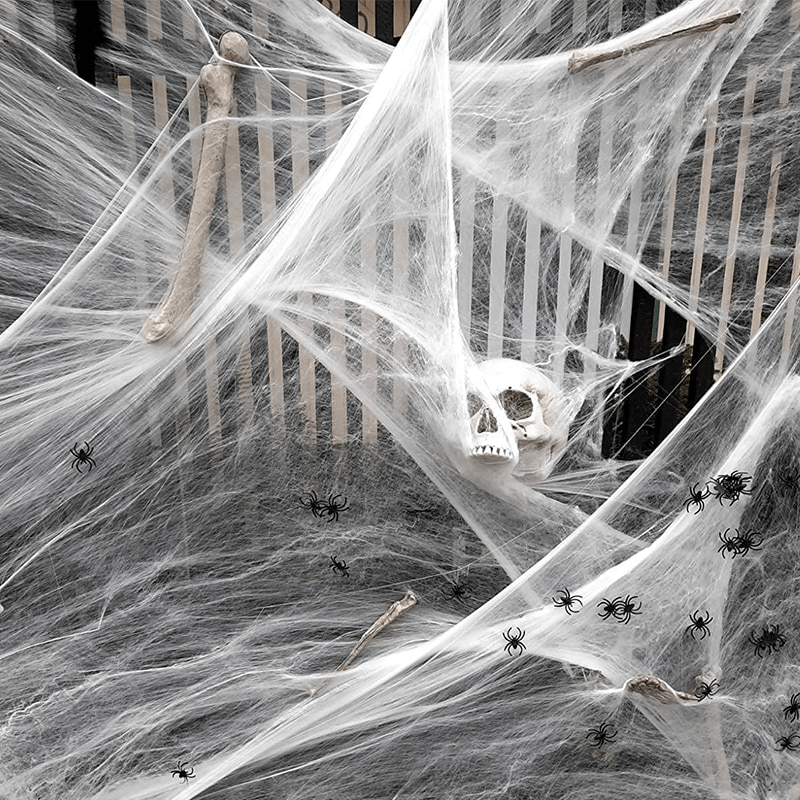 Halloween Decorations Artificial Spider Web Stretchy Cobweb Scary Party - TheWellBeing4All