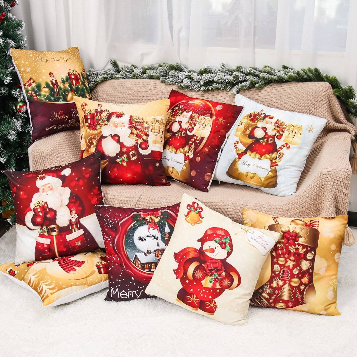 Christmas Cushion Cover Merry Christmas Decorations - TheWellBeing4All