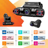 WiFi GPS Car DVR Dual Lens 8 Infrared Light Night Vision 3 Lens 170 Degree Dash Cam Car Camera 4 Channel - TheWellBeing4All