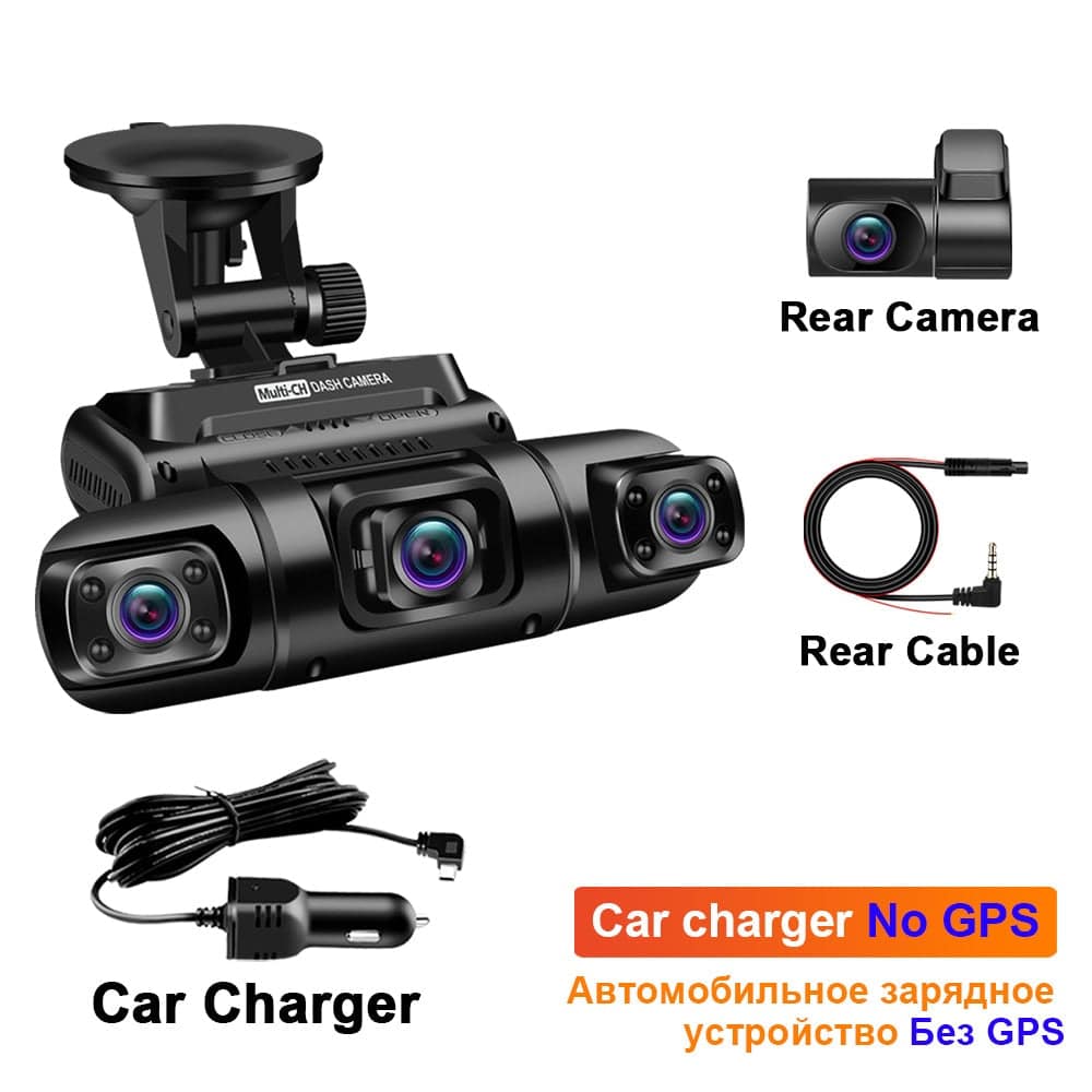 WiFi GPS Car DVR Dual Lens 8 Infrared Light Night Vision 3 Lens 170 Degree Dash Cam Car Camera 4 Channel - TheWellBeing4All