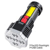 High Power LED Flashlight Powerful USB Rechargeable Torch Handheld Portable Built-in Battery COB 7 LED Flashlights - TheWellBeing4All