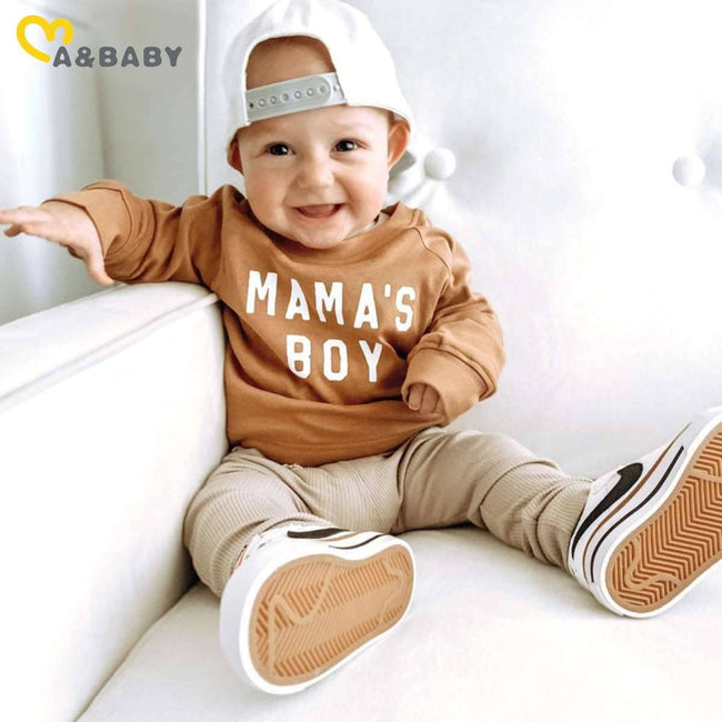 0-3Years Toddler Newborn Infant Baby Boy Clothes Sets Letter Long Sleeve Tops Pants Casual Outfits - TheWellBeing4All