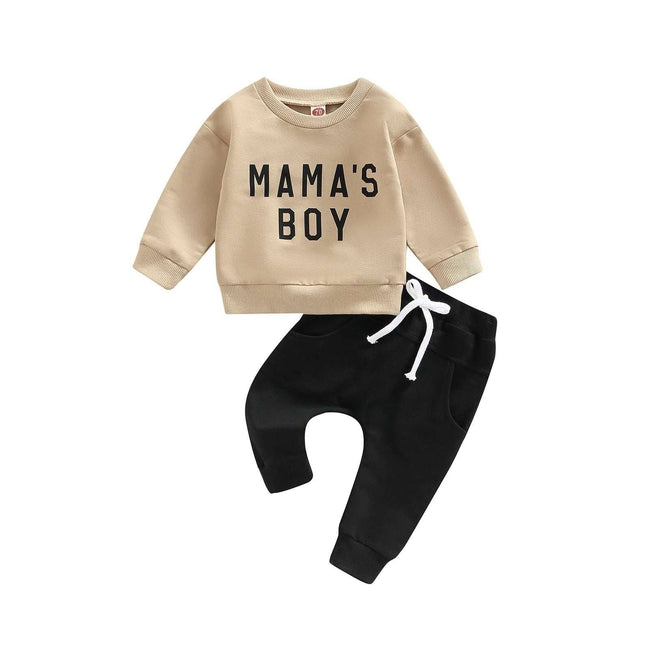 0-3Years Toddler Newborn Infant Baby Boy Clothes Sets Letter Long Sleeve Tops Pants Casual Outfits - TheWellBeing4All