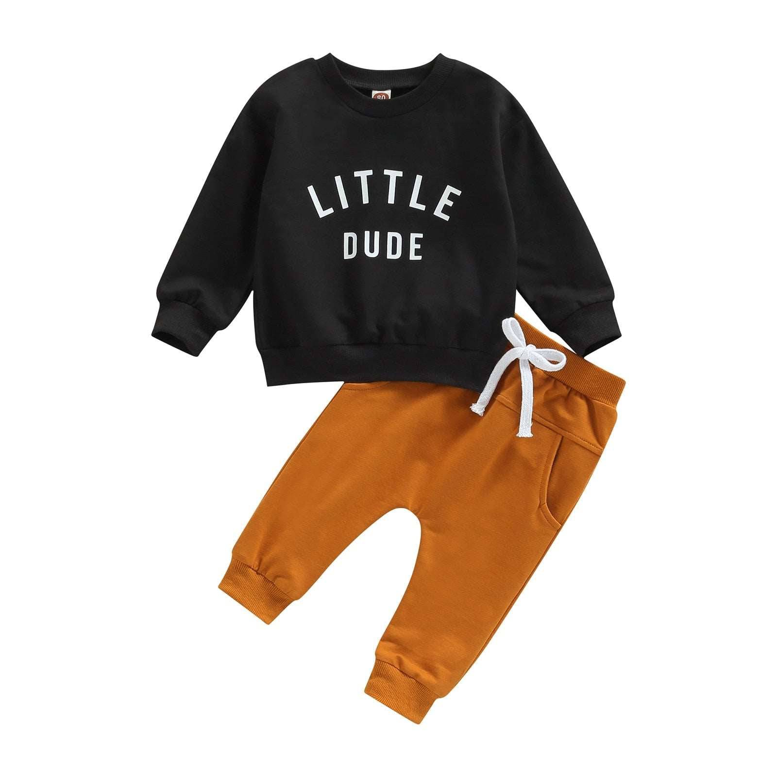 0-3Years Toddler Newborn Infant Baby Boy Clothes Sets Letter Long Sleeve Tops Pants Casual Outfits - TheWellBeing4All