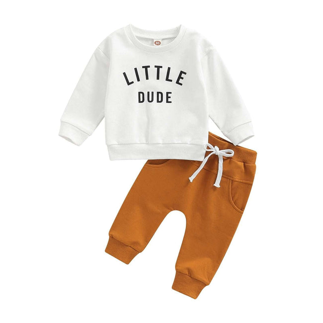 0-3Years Toddler Newborn Infant Baby Boy Clothes Sets Letter Long Sleeve Tops Pants Casual Outfits - TheWellBeing4All
