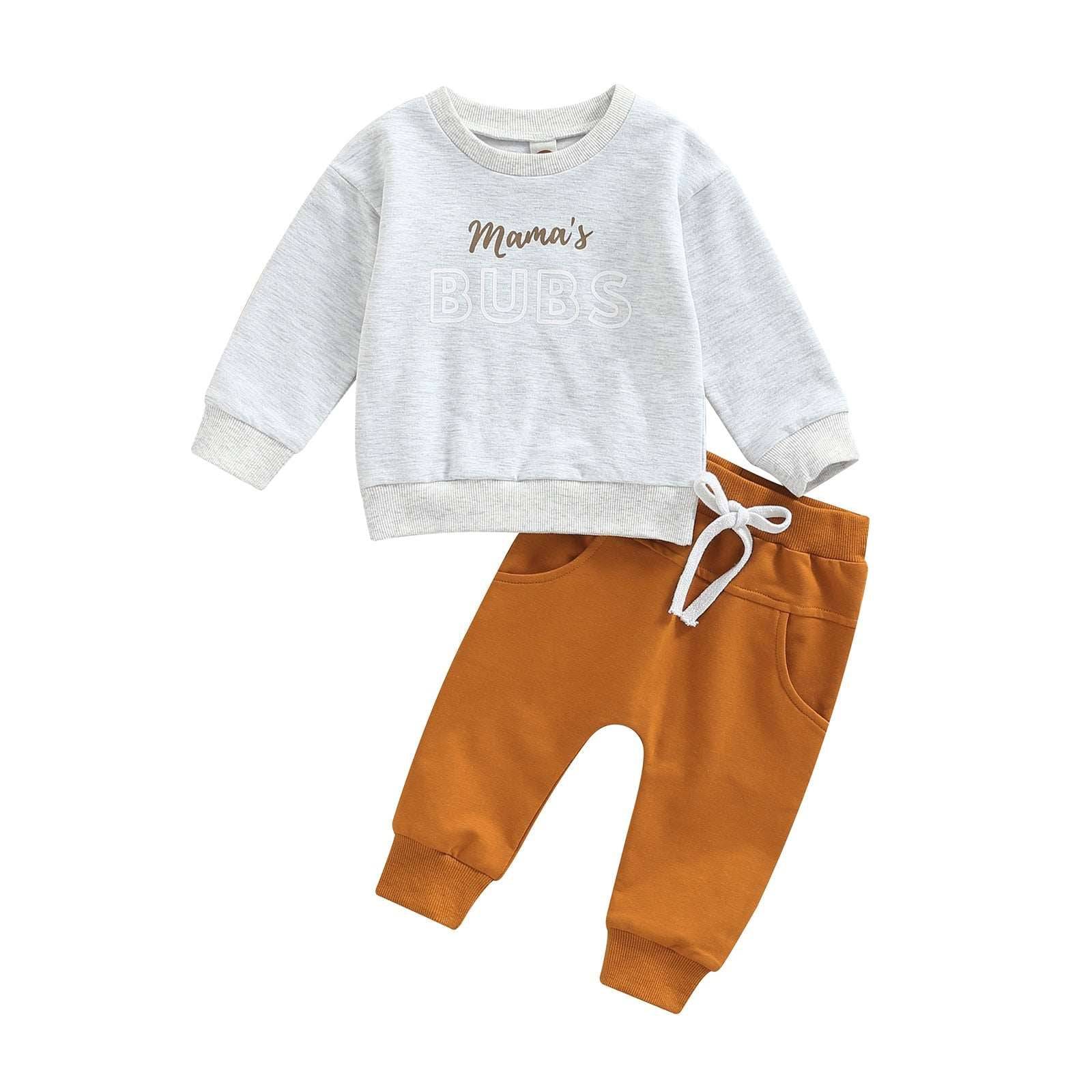 0-3Years Toddler Newborn Infant Baby Boy Clothes Sets Letter Long Sleeve Tops Pants Casual Outfits - TheWellBeing4All