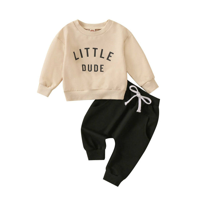 0-3Years Toddler Newborn Infant Baby Boy Clothes Sets Letter Long Sleeve Tops Pants Casual Outfits - TheWellBeing4All