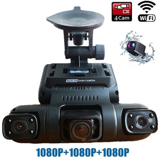 Car DVR 8 Infrared Light Night Vision 3CH 2K Dash Cam WiFi 24H Parking Monitor 170°Auto Video Recorder 256GB - TheWellBeing4All