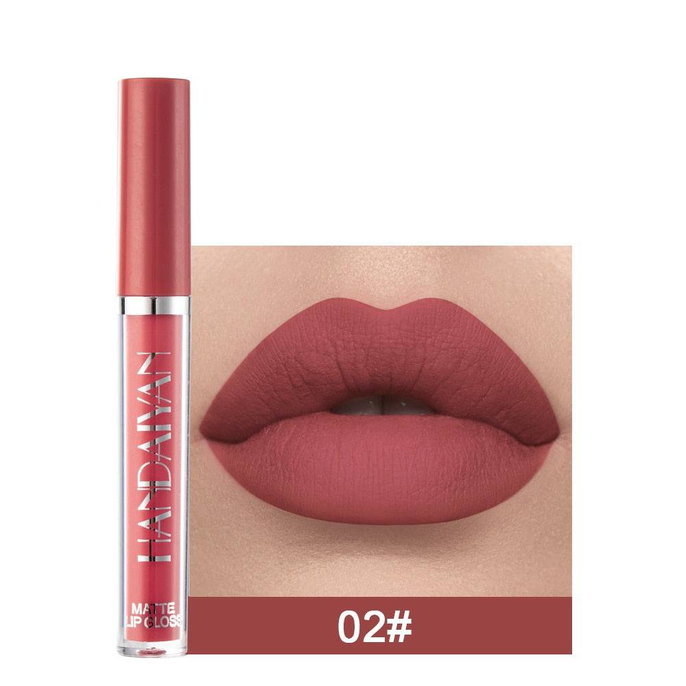 Velvet Matte Lip GLoss Long Lasting Waterproof Makeup Red Nude Liquid Lipsticks Non-Stick Cup Lip Tint - TheWellBeing4All