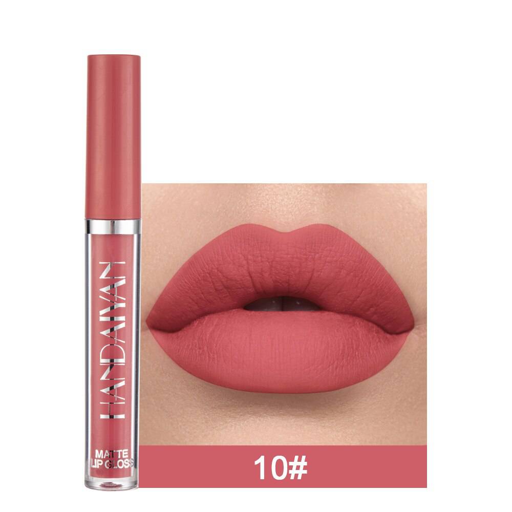 Velvet Matte Lip GLoss Long Lasting Waterproof Makeup Red Nude Liquid Lipsticks Non-Stick Cup Lip Tint - TheWellBeing4All