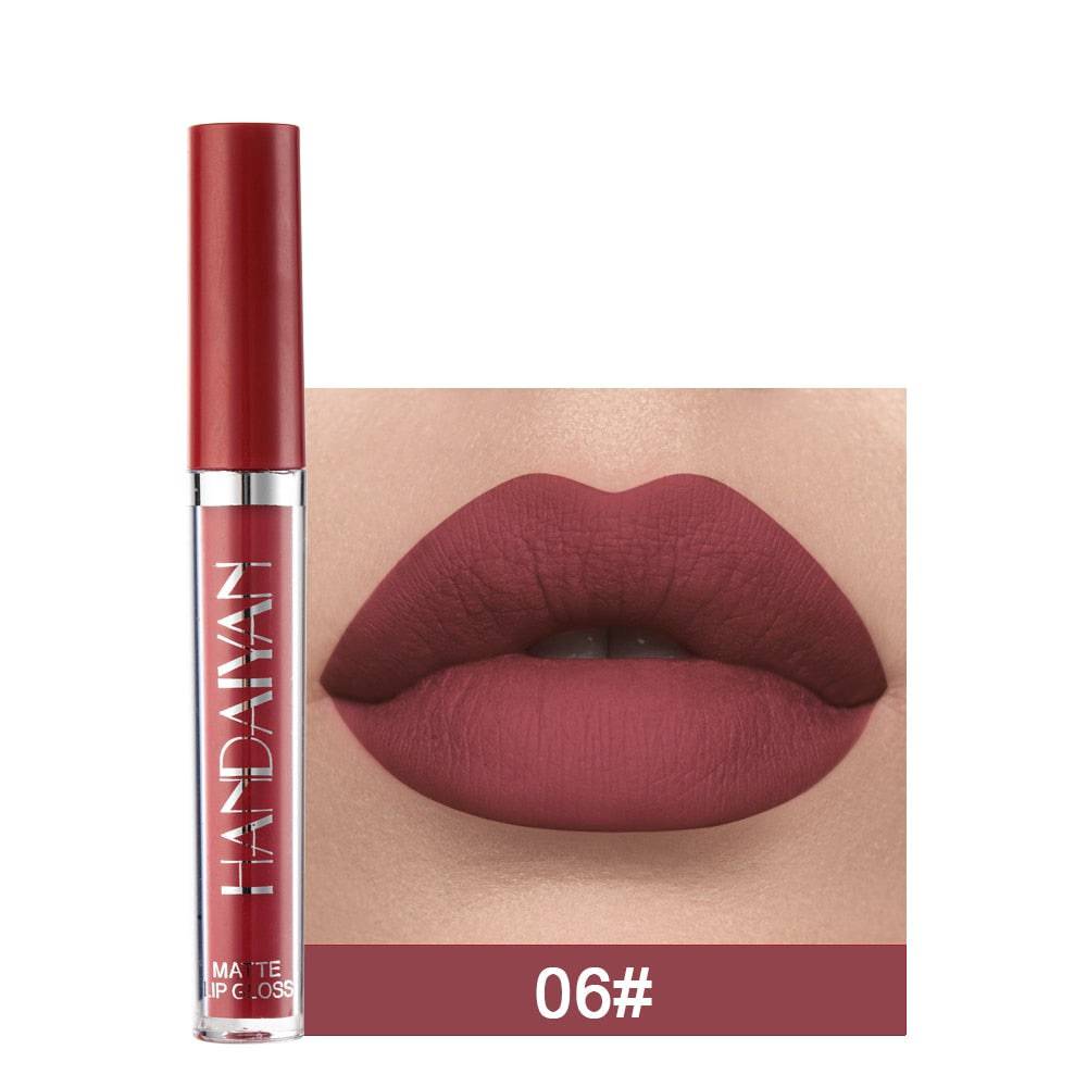 Velvet Matte Lip GLoss Long Lasting Waterproof Makeup Red Nude Liquid Lipsticks Non-Stick Cup Lip Tint - TheWellBeing4All