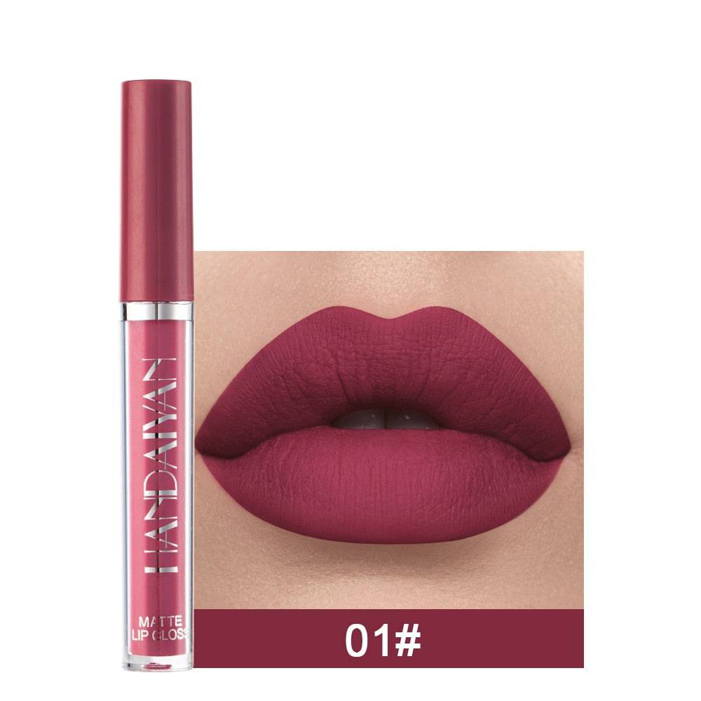 Velvet Matte Lip GLoss Long Lasting Waterproof Makeup Red Nude Liquid Lipsticks Non-Stick Cup Lip Tint - TheWellBeing4All