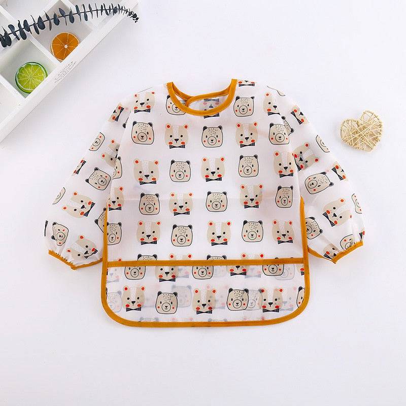 Children Baby Kids Toddler Waterproof Long Sleeve Art Smock Feeding Bib Apron Fit 0-6 Years - TheWellBeing4All