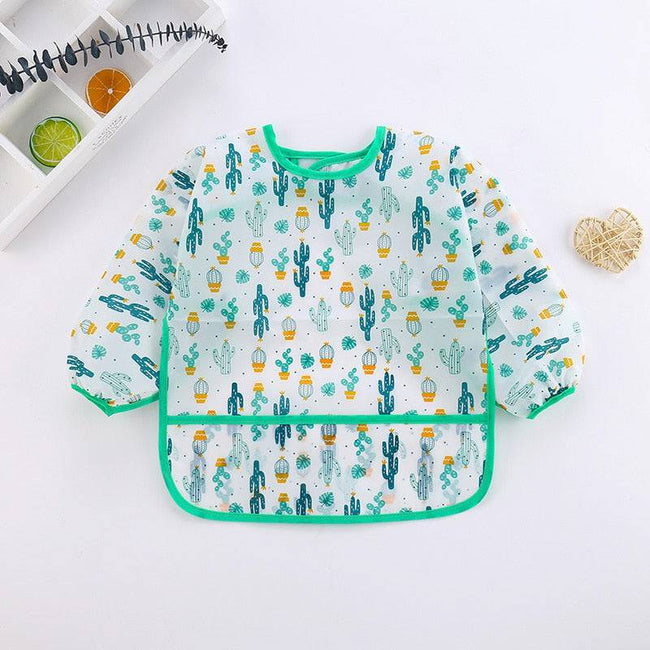 Children Baby Kids Toddler Waterproof Long Sleeve Art Smock Feeding Bib Apron Fit 0-6 Years - TheWellBeing4All