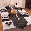 Halloween Lace Tablecloth with Spider Web, Skeleton, and Skull Design - Perfect for Event Parties and Fireplace Mantel Decor