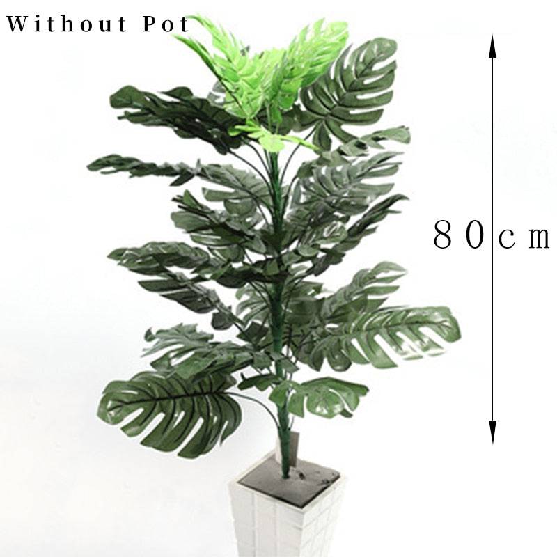 Artificial Plant Tropical Palm Tree Leaves Monstera Coconut Tree Without Pot - TheWellBeing4All