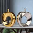 Creative ceramic gold and silver hollow apple ornaments Nordic modern home decorations desktop crafts Christmas Arts figurines - TheWellBeing4All